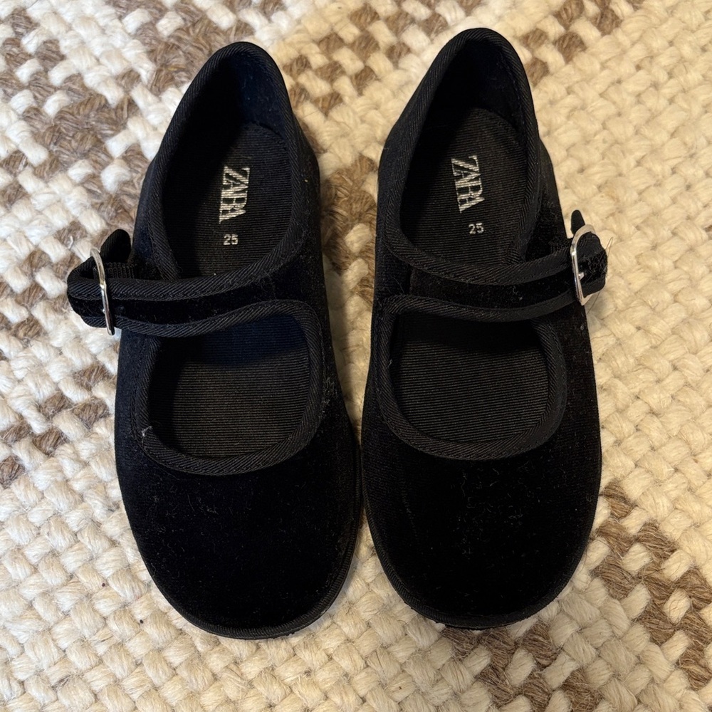 Zara Velvet Mary Janes